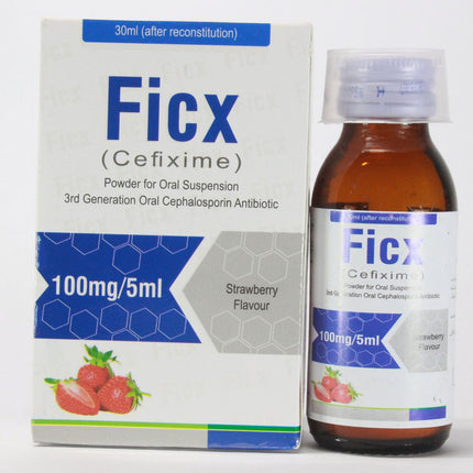 Ficx (Cefixime) Syrup 100Mg/5Ml | Antibiotic Suspension for Bacterial Infections