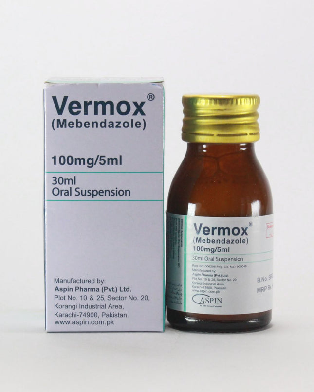 Vermox (Mebendazole) Suspension 30Ml