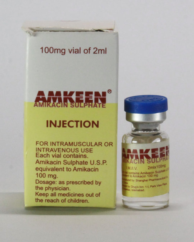 Amkeen Injection (Amikacin Sulfate) 100mg vial of 2Ml