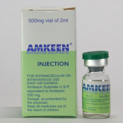 Amkeen Injection (Amikacin Sulfate) 500mg vial of 2Ml