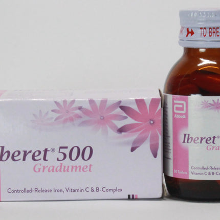 Iberet 500 Tablets – Iron & Multivitamin Supplement for Anemia