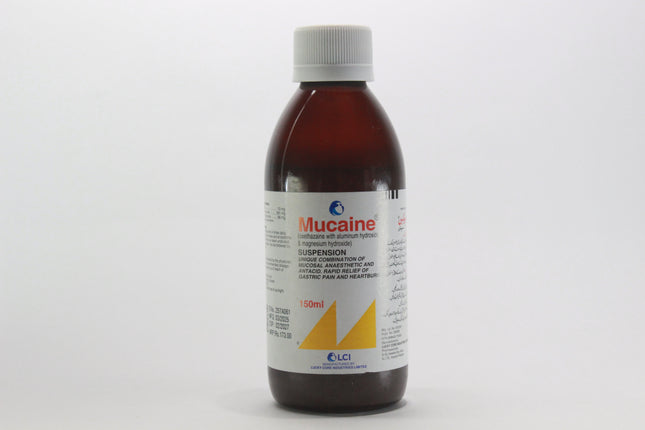 Mucaine (Aluminium hydroxide/Magnesium hydroxide/Oxethazaine) Suspension 150Ml