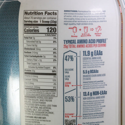 ISO 100 Hydrolyzed whey protein isolate, (Choco Pebbles) 71 Servings