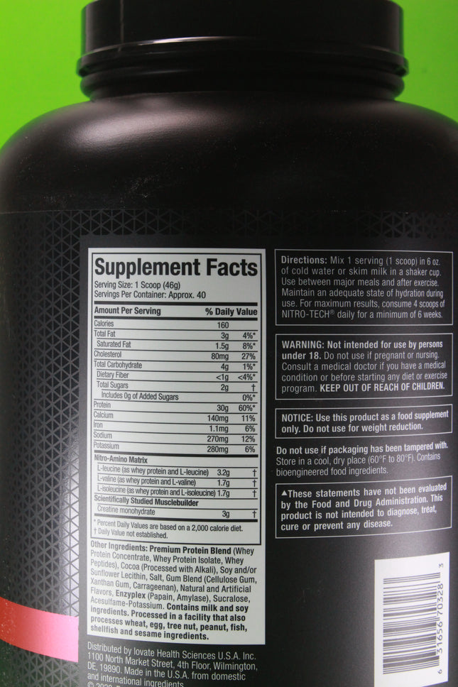 Nitro Tech Whey Protein (Milk Chocolate) 1.81 Kg