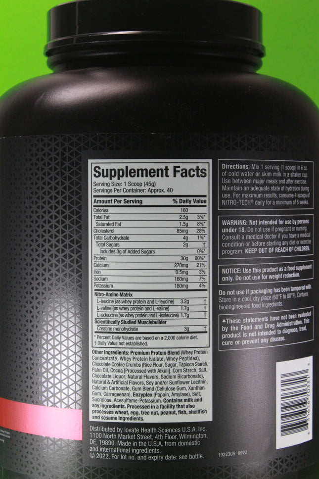 Nitro Tech Whey Protein (Cookies and Cream) 1.81 Kg