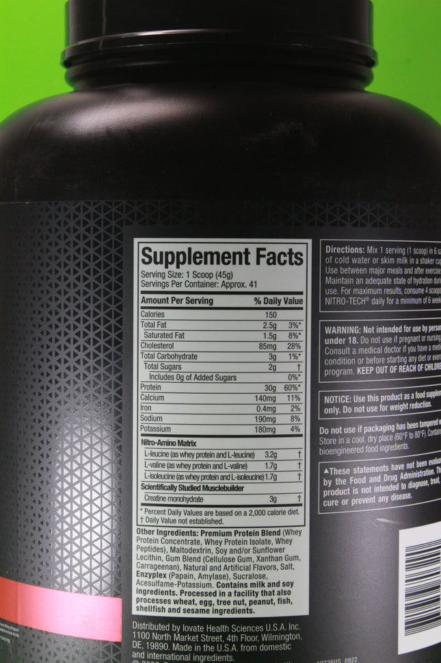 Nitro Tech Whey Protein (Vanilla Cream) 1.81 Kg