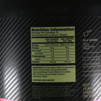 GOLD STANDARD 100% Whey (Chocolate Flavor) 74 Servings