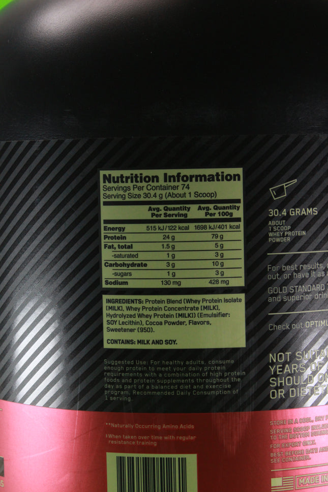 GOLD STANDARD 100% Whey (Chocolate Flavor) 74 Servings