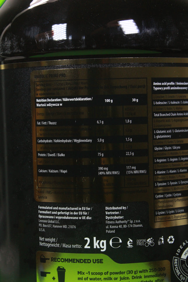 ANABOLIC PRIME-PRO Hydrolyzed Whey Protein (Vanilla Flavor) 2 kg