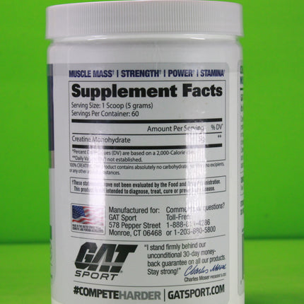 GAT Sports CREATINE MONOHYDRATE 60 servings (unflavored)